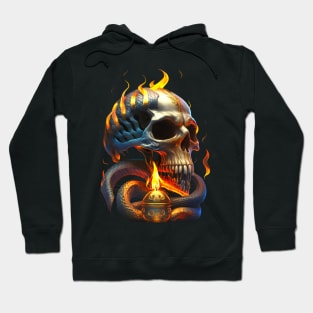 skull on fire Hoodie